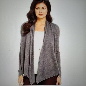 Alex Marie women cardigan gray 100% Cashmere Lily  Size S open front $109